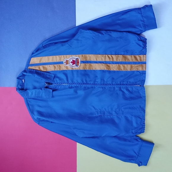 Vintage Exclusive Canadian Legion Striped Sports  Jacket - Picture 1 of 9